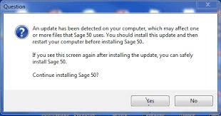 Sage 50 Update Notification