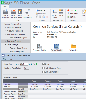 how do i start a new fiscal year in sage 50