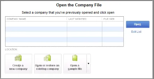 Open the Company File