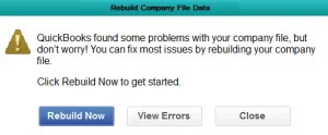 Rebuild Company File Data