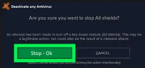 Deactivate any Antivirus