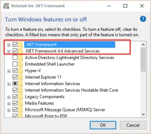 Reinstall the .NET Framework