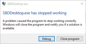 SBD Desktop Error