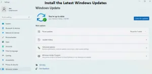 Install the Latest Windows Updates