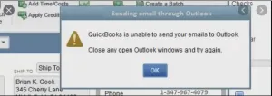 Send an email from QuickBooks