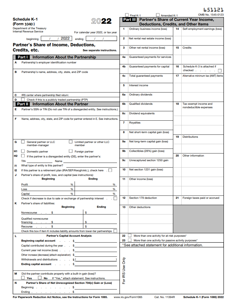 Llc Tax Form K1