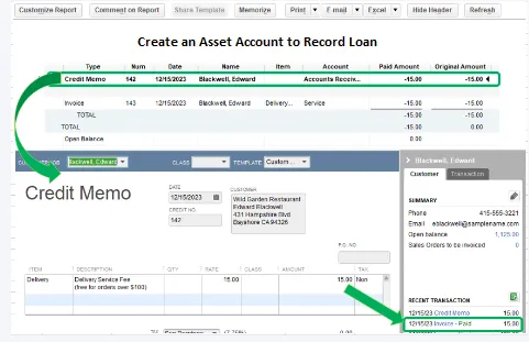 Create an Asset Account to Record Loan
