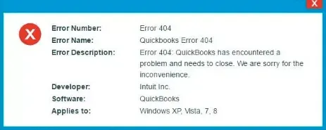 QuickBooks Online 404 Error Code